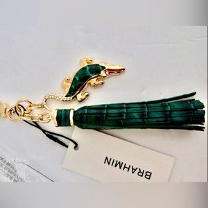BRAHMIN Emerald Croc Charm Tassel NWT